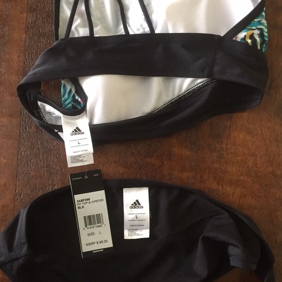 NWT Adidas Women’s Size L Painted Palms 2pc Bikini - Picture 6 of 11